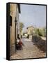 Tiny Road in Settignano-Telemaco Signorini-Framed Stretched Canvas