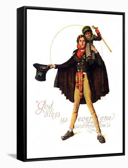 "Tiny Tim" or "God Bless Us Everyone", December 15,1934-Norman Rockwell-Framed Stretched Canvas