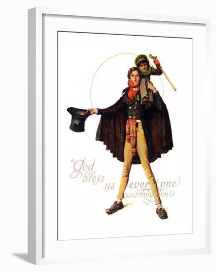 "Tiny Tim" or "God Bless Us Everyone", December 15,1934-Norman Rockwell-Framed Giclee Print