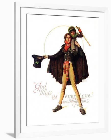 "Tiny Tim" or "God Bless Us Everyone", December 15,1934-Norman Rockwell-Framed Giclee Print