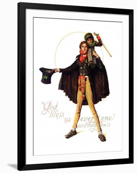 "Tiny Tim" or "God Bless Us Everyone", December 15,1934-Norman Rockwell-Framed Giclee Print