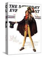 "Tiny Tim" or "God Bless Us Everyone" Saturday Evening Post Cover, December 15,1934-Norman Rockwell-Stretched Canvas