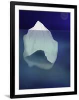 Tip of the Iceberg Floating in the Ocean-pablo guzman-Framed Art Print