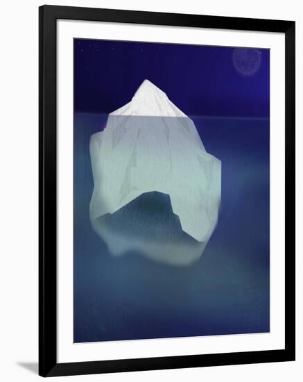 Tip of the Iceberg Floating in the Ocean-pablo guzman-Framed Art Print