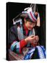 Tip-Top Miao Girl Doing Traditional Embroidery, China-Keren Su-Stretched Canvas