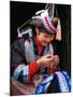 Tip-Top Miao Girl Doing Traditional Embroidery, China-Keren Su-Mounted Photographic Print