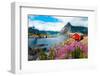 Tipical Red Fishing Houses in a Harbor on Lofoten Islands, Norway-Maria Uspenskaya-Framed Photographic Print