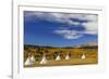 Tipis with Yellow Mountain, St. Mary, Montana, USA-Chuck Haney-Framed Photographic Print