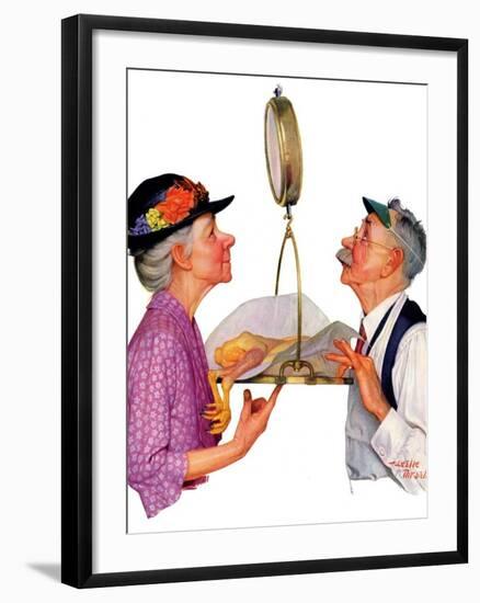 "Tipping the Scales,"October 3, 1936-Leslie Thrasher-Framed Giclee Print