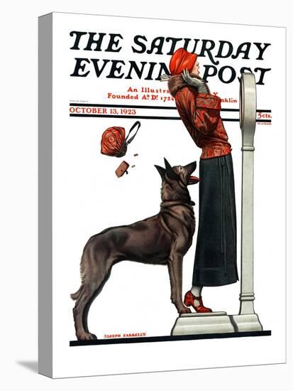 "Tipping the Scales," Saturday Evening Post Cover, October 13, 1923-Joseph Farrelly-Stretched Canvas