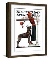 "Tipping the Scales," Saturday Evening Post Cover, October 13, 1923-Joseph Farrelly-Framed Giclee Print