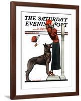 "Tipping the Scales," Saturday Evening Post Cover, October 13, 1923-Joseph Farrelly-Framed Giclee Print