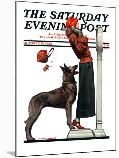 "Tipping the Scales," Saturday Evening Post Cover, October 13, 1923-Joseph Farrelly-Mounted Giclee Print