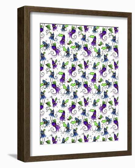 Tipsy Reindeer Tinsel Tassels Repeat-Cyndi Lou-Framed Giclee Print