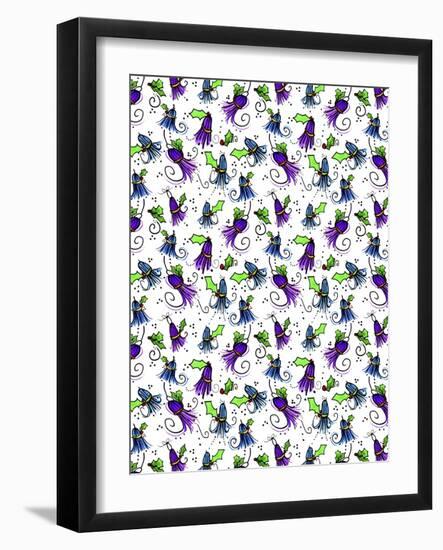 Tipsy Reindeer Tinsel Tassels Repeat-Cyndi Lou-Framed Giclee Print