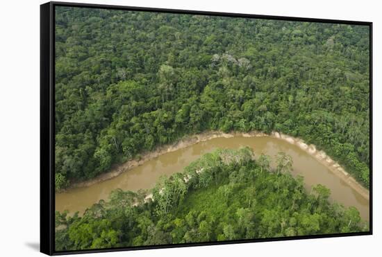 Tiputini River and Rainforest, Yasuni NP, Amazon Rainforest, Ecuador-Pete Oxford-Framed Stretched Canvas