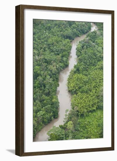 Tiputini River and Rainforest, Yasuni NP, Amazon Rainforest, Ecuador-Pete Oxford-Framed Photographic Print