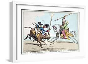 Tirailleur Francais Et Chevau Leger De L'Armee Du Pacha De Rhodes-James Gillray-Framed Giclee Print