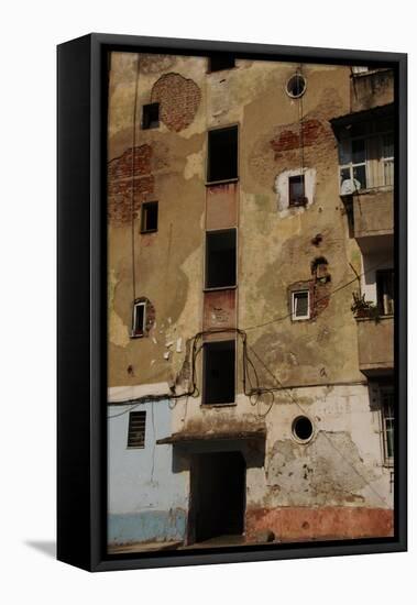 Tirana. Facade of House-null-Framed Stretched Canvas