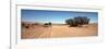 Tire Tracks in an Arid Landscape, Sossusvlei, Namib Desert, Namibia-null-Framed Photographic Print