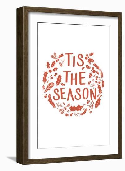 Tis the Season (White)-Lantern Press-Framed Art Print