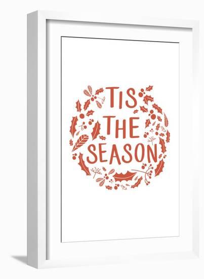 Tis the Season (White)-Lantern Press-Framed Art Print