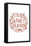 Tis the Season (White)-Lantern Press-Framed Stretched Canvas