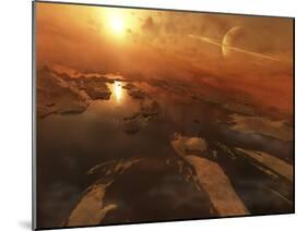 Titan Boasts Liquid Hydrocarbon Lakes at its North Pole-Stocktrek Images-Mounted Art Print