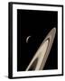 Titan's Lakes And Saturn's Rings-David Parker-Framed Premium Photographic Print