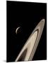 Titan's Lakes And Saturn's Rings-David Parker-Mounted Premium Photographic Print