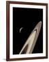 Titan's Lakes And Saturn's Rings-David Parker-Framed Photographic Print