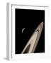 Titan's Lakes And Saturn's Rings-David Parker-Framed Photographic Print