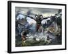 Titan Trying to Defeat a Legion of Magical and Powerful Creatures-Stocktrek Images-Framed Art Print