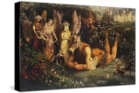 Titania and Bottom, from a Midsummer Night's Dream-John Anster Fitzgerald-Stretched Canvas