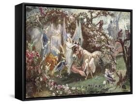 Titania and Bottom from William Shakespeare's 'A Midsummer-Night's Dream'-John Anster Fitzgerald-Framed Stretched Canvas