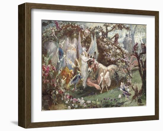 Titania and Bottom from William Shakespeare's 'A Midsummer-Night's Dream'-John Anster Fitzgerald-Framed Giclee Print