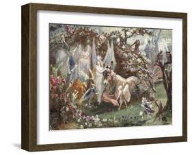 Titania and Bottom from William Shakespeare's 'A Midsummer-Night's Dream'-John Anster Fitzgerald-Framed Giclee Print