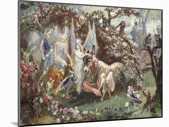 Titania and Bottom from William Shakespeare's 'A Midsummer-Night's Dream'-John Anster Fitzgerald-Mounted Giclee Print