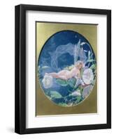 Titania Lying on a Leaf (W/C and Gouache)-John Simmons-Framed Giclee Print