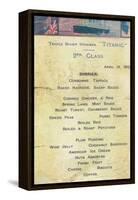 Titanic - 2nd Class Dinner Menu, 1912-null-Framed Stretched Canvas