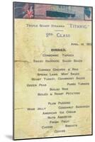 Titanic - 2nd Class Dinner Menu, 1912-null-Mounted Giclee Print