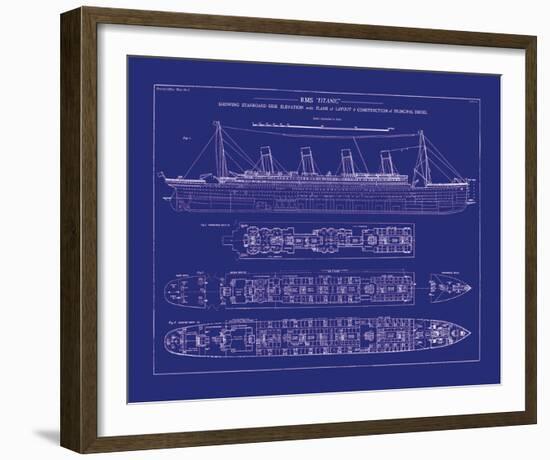 Titanic Blueprint I-The Vintage Collection-Framed Giclee Print