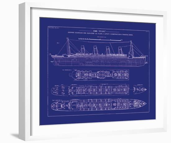 Titanic Blueprint I-The Vintage Collection-Framed Giclee Print