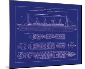 Titanic Blueprint I-The Vintage Collection-Mounted Giclee Print