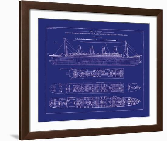 Titanic Blueprint I-The Vintage Collection-Framed Giclee Print