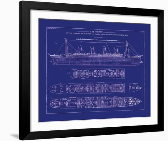 Titanic Blueprint I-The Vintage Collection-Framed Giclee Print