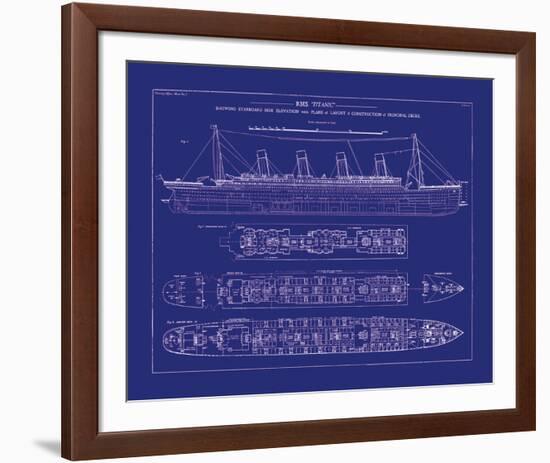 Titanic Blueprint I-The Vintage Collection-Framed Giclee Print