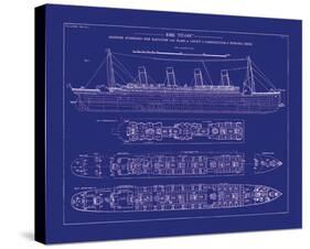 Titanic Blueprint I-The Vintage Collection-Stretched Canvas