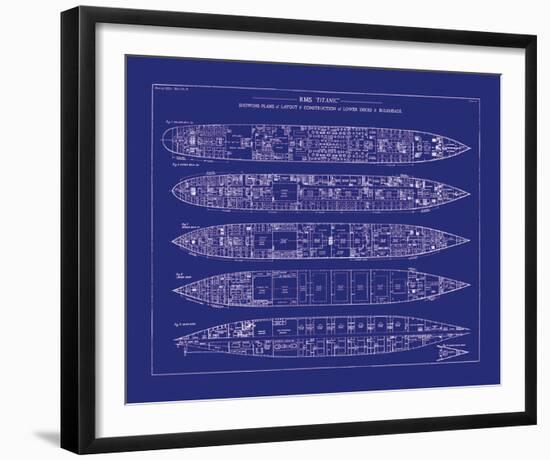 Titanic Blueprint II-The Vintage Collection-Framed Giclee Print