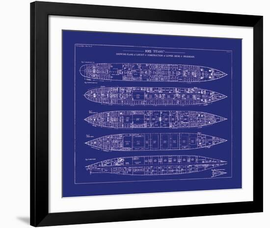 Titanic Blueprint II-The Vintage Collection-Framed Giclee Print